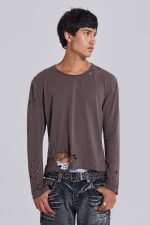 Mauve Bitten Long Sleeve Top - Image 4