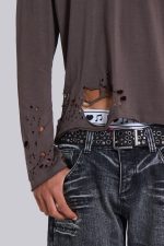 Mauve Bitten Long Sleeve Top - Image 5