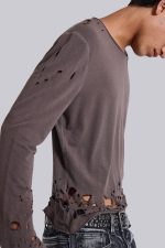 Mauve Bitten Long Sleeve Top - Image 3