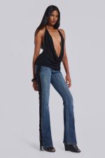 Tatiana Backless Studded Top in Black - Image 6