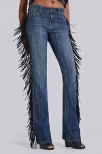 El Topo Fringe Bootcut Jeans in Blue Wash - Image 4