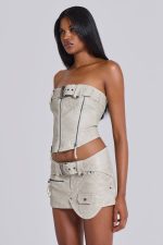 Axel Faux Leather Corset Top - Image 6