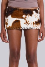 Kena Whipstitch Cow Micro Mini Skirt - Image 5