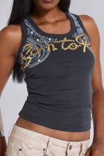 Born To Ride Sequin Vest Top - Image 2