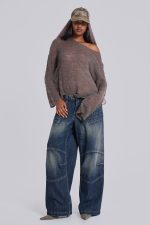 Mid Blue Crash Biker Colossus Jeans - Image 8