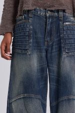 Mid Blue Crash Biker Colossus Jeans - Image 9