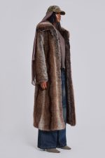 Agyness Brown Faux Fur Coat - Image 10