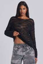 Black Stray Knit - Image 2