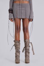 Vargo Knit Lace Up Mini Skirt - Image 6