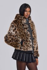 Leopard Faux Fur Hooded Mendoza Jacket - Image 6