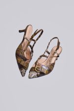 Arden Patchwork Slingback Kitten Heels - Image 4
