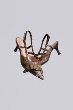 Arden Patchwork Slingback Kitten Heels - Image 3