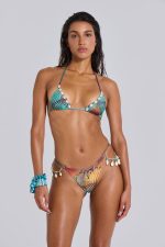Akila Triangle Bikini Top with Shell Trim - Image 4