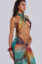 Akila Knotted Halter Maxi Dress - Image 4