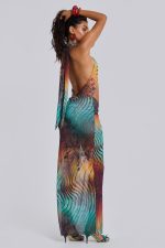 Akila Knotted Halter Maxi Dress - Image 3