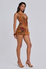 Hina Backless Mini Dress With Beaded Trims - Image 7