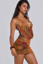 Hina Backless Mini Dress With Beaded Trims - Image 3