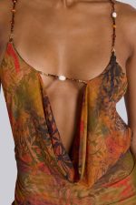 Hina Backless Mini Dress With Beaded Trims - Image 2