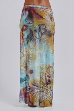 Daria Mesh Maxi Sarong Skirt With Beaded Trim - Image 5