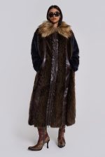 Agatha Brown Faux Fur Coat - Image 6