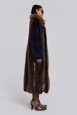Agatha Brown Faux Fur Coat - Image 4