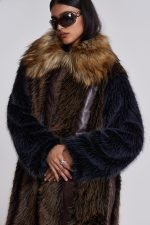 Agatha Brown Faux Fur Coat - Image 2