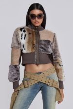 Soho Faux Fur Bomber Jacket - Image 7