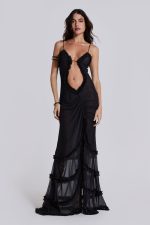 Fatale Maxi Dress in Midnight Black - Image 7