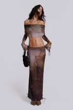 Valerie Lace Up Maxi Skirt - Image 6