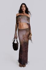 Valerie Lace Up Maxi Skirt - Image 3