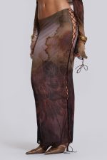 Valerie Lace Up Maxi Skirt - Image 4