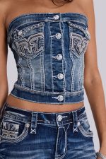 Rock Revival Denim Corset Top - Image 3