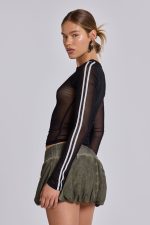 3’S A Crowd Diamante Mesh Top - Image 7