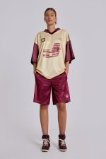 Burgundy Alyx Longline Football Shorts - Image 3