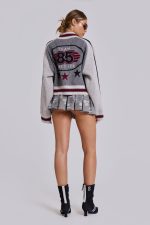 Grey Team 85 Knitted Bomber Jacket - Image 11