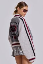 Grey Team 85 Knitted Bomber Jacket - Image 10