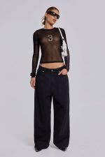 3’S A Crowd Diamante Mesh Top - Image 11