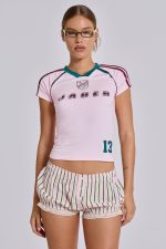 Pink No.13 Football Baby Tee - Image 11