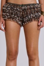 Brown Checked In Rhea Mesh Bloomer Shorts - Image 2
