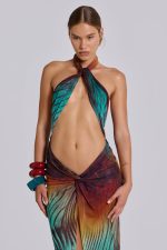 Akila Knotted Halter Maxi Dress - Image 13