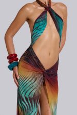 Akila Knotted Halter Maxi Dress - Image 12