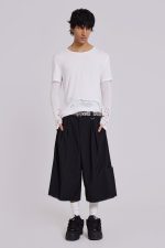 Black Pinstripe XL Goliath Baggy Shorts - Image 2