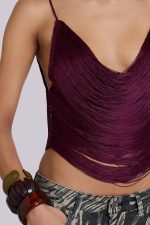 Lavinia Backless Fringe Top - Image 7