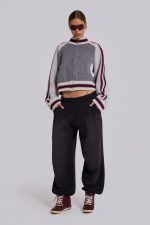 Grey Team 85 Knitted Bomber Jacket - Image 12