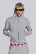 Grey Marl Mini Monster Hoodie - Image 5