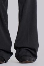 Grey Stacked Bootcut Suit Pants - Image 6