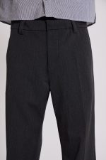 Grey Stacked Bootcut Suit Pants - Image 4