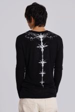 Ines Black Henley Top - Image 3