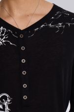 Ines Black Henley Top - Image 8
