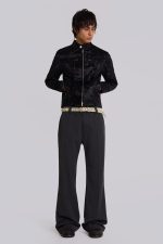 Black Real Leather Piston Jacket - Image 3